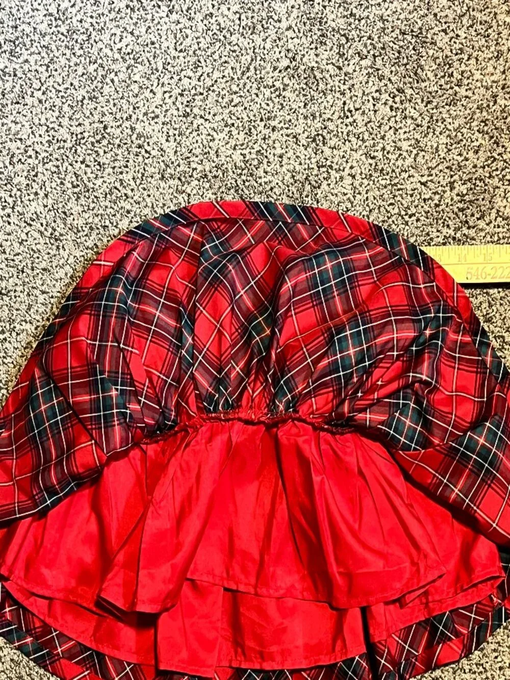 Girls Faux Fur White Fluffy Vest and Plaid Skirt Holiday Christmas Set Size 5